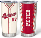 Hyturtle Personalized Baseball Tumbler Baseball Players Design Stainless Steel Double Walled Vacuum Insulated Tumblers 20oz30oz Coffee Travel Mug Cup Christmas Gift For Men Boys Friends Dad Sports Fan