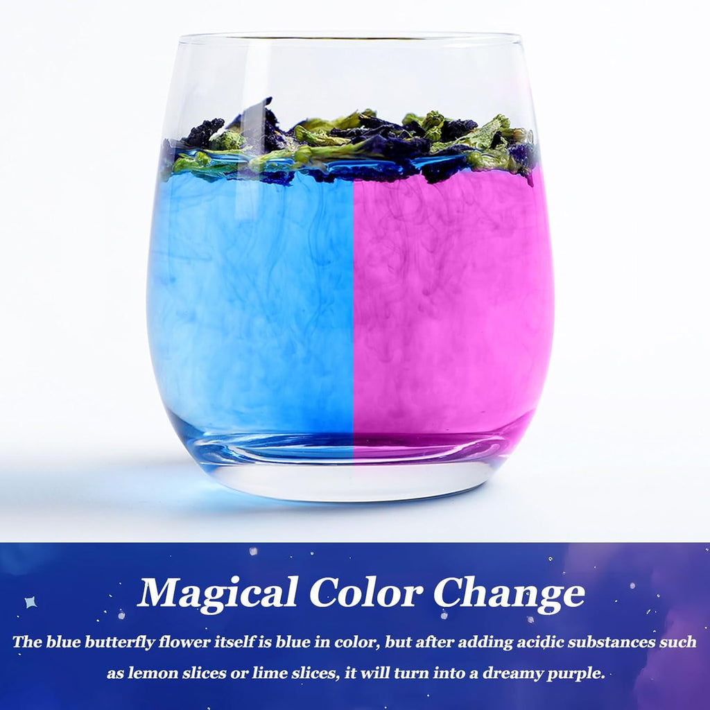SXETBEAN Butterfly Pea Flower Tea | 3.5oz/100g Pure Dried Butterfly Pea Flowers for Teas, Coolers, Cocktails | No Sugar