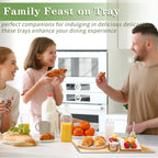 Wooden Trays for Eating, Decorative Serving Trays - 8 x 11 Inch, Brown