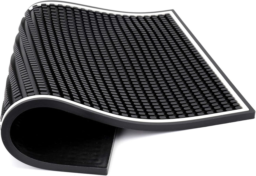 Jucoan 3 Pack Rubber Bar Mat for Countertop 18 x 12 Inch, 0.4 Inch Thicken Rubber Bar Service Mat, Non Slip Cocktail Drink Spill Mats for Bartender Bar Home, Dish Drying Mat for Kitchen