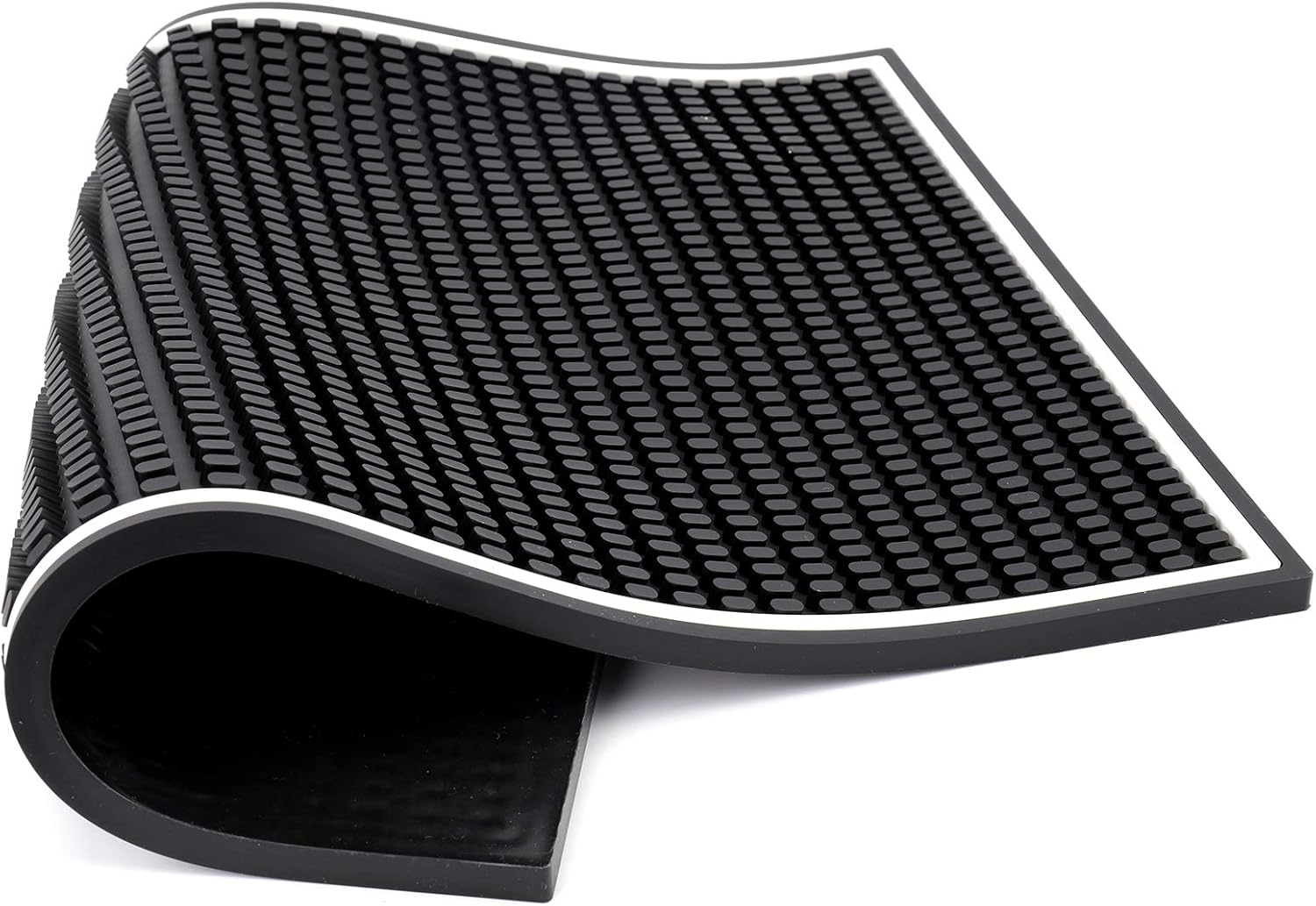 Jucoan 3 Pack Rubber Bar Mat for Countertop 18 x 12 Inch, 0.4 Inch Thicken Rubber Bar Service Mat, Non Slip Cocktail Drink Spill Mats for Bartender Bar Home, Dish Drying Mat for Kitchen