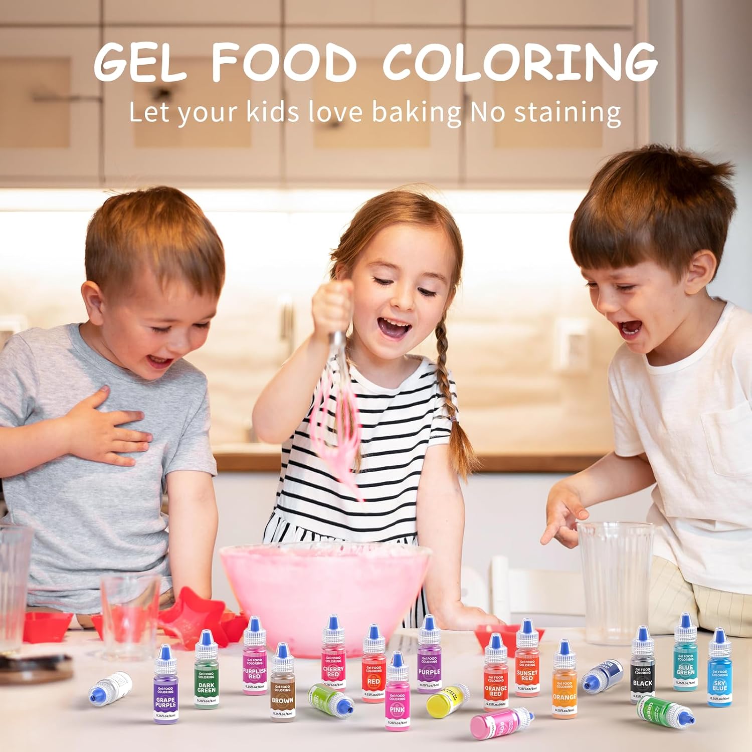 Gel Food Coloring Cake Decorating Set - Jelife 20 Colors Gel Based Flavorless Edible Food Color Dye Vibrant Concentrated Neon Icing Colors for Kids Baking Macaron Frosting Fondant Cookie (6ml/Bottles)