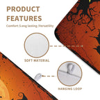 Happy Halloween Dish Drying Mat Fall Pumpkin Witch Dishes Draining Mats Spooky Castle Coffee Bar Bats Trick or Treat Dish Drying Pad Self Fast Absorbent Dryer Mat for Kitchen Countertop (18x24 in)