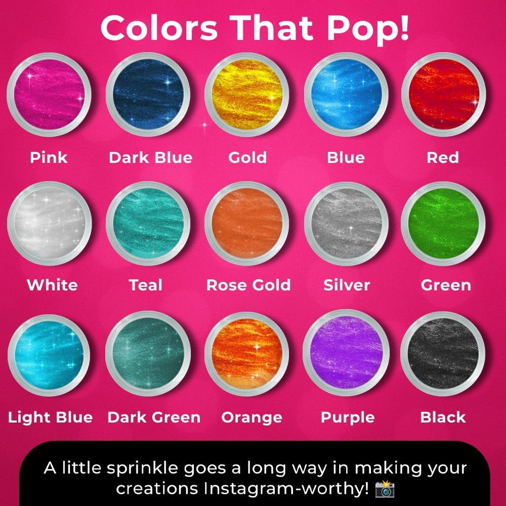 Bulk (20g) Pink Luster Dust Edible Glitter for Cocktails | Premium Edible Pink Luster Dust for Cake Decorations - Edible Glitter for Drinks Cupcakes Cookies Cakes Food Paint