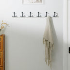 SKOLOO 39-Inch White Wood Coat Rack Wall Mount with 6 Triple Hooks - Ideal for Family Entrances, Classrooms, and Pet Supplies Storage - Perfect Coat Hooks for Wall