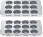 Caraway Non-Stick Ceramic 12-Cup Muffin Pan Duo - Naturally Slick Ceramic Coating - Non-Toxic, PTFE & PFOA Free - Perfect for Cupcakes, Muffins, and More - Gray
