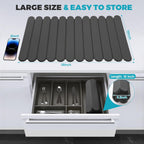 Extral Large Quick Dry Stone Drying Mat for Kitchen Counter,28"(L)x16"(W) Collapsible Eco-Friendly Absorbent Diatomaceous Earth Mat for Dishes Cups,Dish Drying Mats (Deep gray-Ellipse, 28x16 inch)