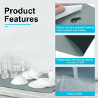 uxcell Silicone Mats for Kitchen Counter, 23.6" x 15.7" Non-Slip Countertop Protector Mat Heat Resistant Coffee Mat Waterproof Table Placemat, Gray