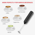 Rechargeable Milk Frother Wand for Coffee, Handheld Electric Foam Maker Detachable Stainless Steel Whisk Drink Mixer Foamer for Lattes, Cappuccino, Egg, No Stand