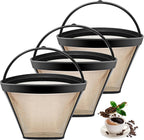 Reusable Coffee Filters Suitable for Ninja Coffee Maker, 3Pcs Cone Coffee Filters 4, Which Can Be Used to Replace the Cuisinart Coffee Maker Filter 4