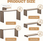 Goabroa Acrylic Display Risers,2 Sets 10 Pcs Rectangular Display Stands for Vendor Events, Acrylic Display Shelves for Figures, Cupcake, Wine Glass and Handbag display, Transparent Black