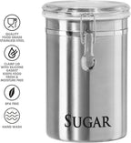 Oggi 8" Stainless Steel Flour Container & 62oz Sugar Jar Kitchen Storage Set