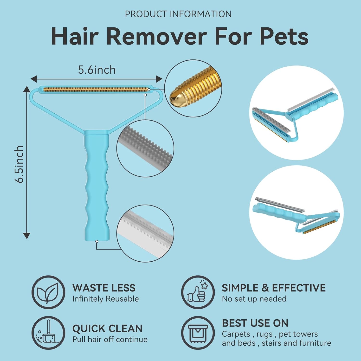 Cleaner Pro Fabric Shaver - Pet Hair Remover for Rugs, Couch, Carpet & Pet Towers (2pack)