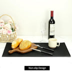 QWORK Rubber Bar Mat, 2 Pack 24" x 12" Heavy-Duty Non-Slip Bar Mat, Extra Large Dish Drying Spill Matting for KTV Bar Glass Home