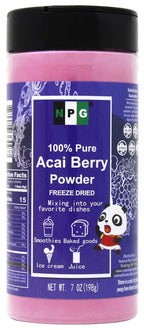 NPG Freeze-Dried Acai Berry Powder 7 Oz, Seedless Superfood with a Fine Powder Texture for Smoothies, Drinks, and Natural Food Coloring, Non-GMO, No Added Sugar, No Preservativesthi