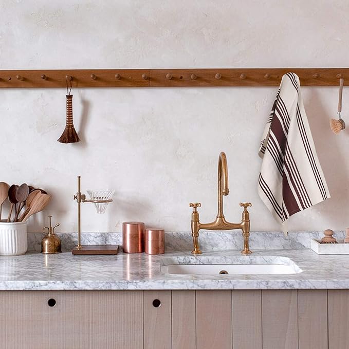 Urban Villa Kitchen Towels 100% Cotton Dish Towels for Kitchen (Set of 6) 20”x30” Dish Cloths Highly Absorbent Kitchen Linen Set with Hanging Loop Perfect for Drying Dishes Cleaning Towels-Wine White