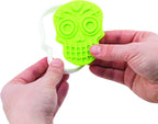 Tovolo Sugar Skull Templates Reverse, Dishwasher Safe, Set of 6 Cookie Stamps with Cutter, Lime/White (81-22492)