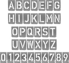 HAUTMEC 2Inch(50mm) Letter Number Stencils Set, 36 Pcs Stainless Steel Templates for Spray Painting, Reusable for Signs, Artistic Creativity, Narrow HT0346-ST