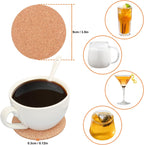 180 Pack 3.5 Inch Round Cork Coasters, Cork Drink Coasters for Drinks, Suitable for Tabletop, Decor, Resistant, DIY Project