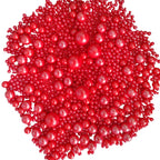 Edible Red Sugar Pearls Candy Sprinkles 120G/ 4.23Ounce Baking Cake Sprinkles Cupcake and Cake Topper Cookie Decorations Wedding Party Valentines Halloween Christmas Supplies