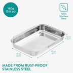 Navaris Breading Trays Set - Toaster Oven Pan - 3 Stainless Steel Trays for Food - Stainless Steel Tray for Bread Crumb Dishes Panko Schnitzel - Breading Tray for Fish and Meat