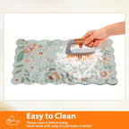 Scalloped Bohemian Coffee Bar Mat Dish Drying Mats for Kitchen Counter, Kitchen Decor,(16"x24", Green)