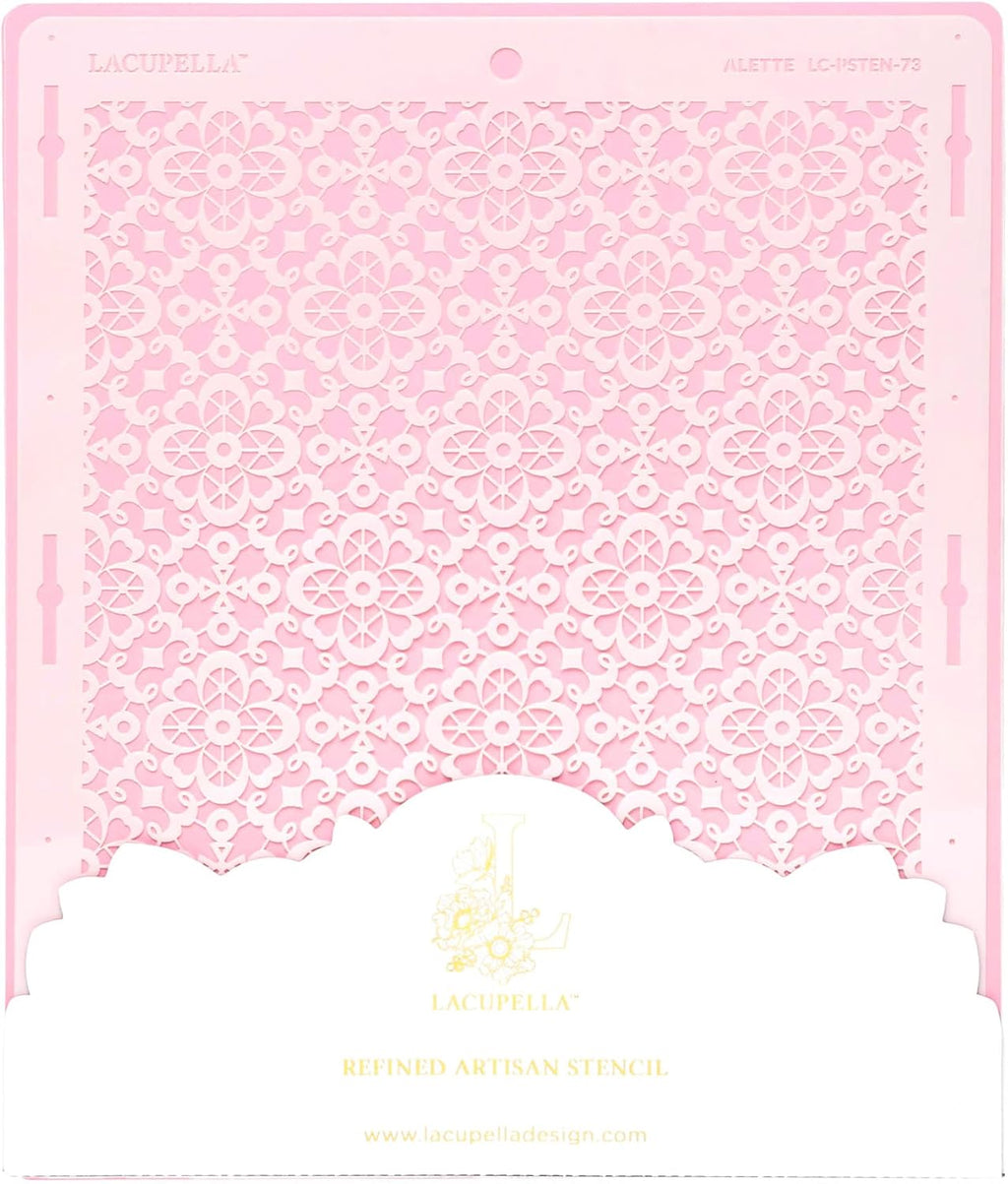 Cake Decorating Stencil for Tall Buttercream Cake, Royal Icing, Ganache, Paint, Airbrush (ALETTE)