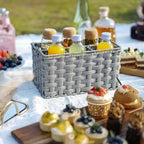 GRANNY SAYS Wicker Utensil Caddy - Picnic Basket with Handle, Organizer for Kitchen Table or Cabinet, Silverware Holder for Parties