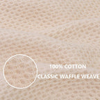Homaxy 100% Cotton Waffle Weave Kitchen Dish Cloths, Ultra Soft Absorbent Quick Drying Dish Towels, 12 x 12 Inches, 12-Pack, Beige