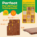 Riveira Bamboo End Grain Wood Cutting Board – Versatile And Durable: Set Of 3 Pcs Wooden Cutting Boards – Natural Wooden Cutting Boards For Kitchen Set – Complete Bamboo End Grain Cutting Board