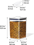 OXO Good Grips Pet POP Container – 4.4 Qt/4.2 L with Scoop |Ideal for up to 4lbs of Dog Food or 3.5lbs of Cat Food, Airtight Storage Container, BPA Free