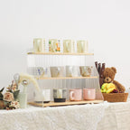 Coffee Mug Holder Wooden Cup Station Organizer 3 Tier Cup Holder for Coffee Bar Mug Display Rack for Countertop Mug Holder Shelf for Home Kitchen Trapezium-Pinewood