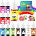 12 Color Gel Food Coloring Liquid Set-KATSPRO Food Grade Tasteless Vibrant Kids Food Coloring Dye for Baking Icing Cake Decorating Cookie Fondant, Frosting, Cookies, Christmas Baking, Easter Egg and DIY Supplies Kit - 0.25 Fl.oz(6ml)/Bottles