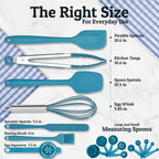 Priority Chef Stainless Steel Mixing Bowls with Lids Set - Premium 30Pcs with 6pc Metal Bowl Set for Kitchen, 3 Graters, Airtight Lids, Non-Slip Bases & Silicone Utensils, Turquoise