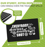 Everybody Deserves Shot Bar Mat for Countertop - Ideal for Bartending & Home Bar Spill-Proof, Durable, Non-Slip Rubber Mat - Large Size 18"x12" - Bar Mats for Home Bar - Thick Rubber Mat