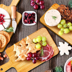 Nuenen 10 Pcs Wood Cutting Board with Handle 15.7 x 7.8 Inch Bamboo Wooden Serving Kitchen Chopping Boards for Pizza, Bread, Cheese, Charcuterie, Fruit, Vegetables(Bamboo)