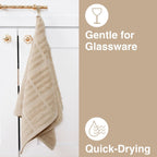 All-Clad Solid Kitchen Towel: Highly Absorbent, Super Soft Long Lasting - 100% Cotton, 17"x30" Tea Towel for Cleaning & Drying Dishes, Pans, Glassware, or Countertops, (1-Pack), Cappuccino