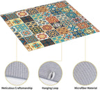 Traditional Multicolor Ornate Dish Drying Mat, Highly Absorbent Microfiber Kitchen Counter Pad Reusable Washable, 16*18"