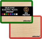 Silicone Baking Mat, Reusable Silicone Baking Sheets for Oven, 2Pcs Half Sheet(16.5"x11.6") Non-Stick Silicone Mats for Baking Cookies, Bread, Roasting Vegetables, Meat, Candy Making