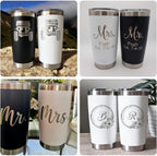 OMTech 20oz Tumblers Bulk, 12pc Stainless Steel Tumbler Set with Lid & Straw, Double Wall Vacuum Insulated Mug for Laser Engraver, Travel Coffee Mug for Hot & Cold Drinks, White Powder Coated Cup