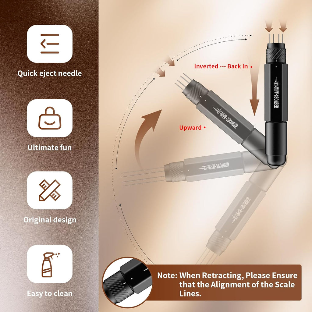 MHW-3BOMBER WDT Tool Espresso Distribution Tool Retractable Espresso Coffee Stirrer, Adjustable Range Coffee Distributor for Barista, Magnetic Store, 0.4mm 8 Needles with 8 Extra, Gold, T6190-OS