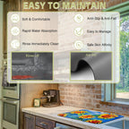 Kitchen Mat Oil Painting Sunflowers Dish Drying Mat 16"x24" Bsorbent Coffee Maker Mat for Sink Dishes or Under Rack Kitchen Counter Accessories Absorbent Hide Stain Rubber Backed Dish Drying Pad