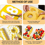 12 Inch Number Cake Mold Baking Forms Moulds,9 Pieces 0-8 Cake Number Stencils,Number Cake Pans,Flat Plastic Mold Numerical Templates Cutting for DIY Cakes/Cookies