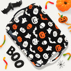 Oasis Choice 2-Pack Halloween Bamboo Fiber Serving Trays - 18x13 Inch Large Platters w/Handles for Horror Party, Birthday,BBQ, Buffet - Pumpkin, Bat & Skeleton Decor (Spooky Black, 18inch)