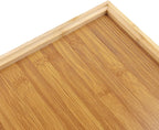 SEUNMUK 3 Pack Rectangular Bamboo Serving Tray, Natural Bamboo Tray for Serving Food, Snack, 14.6 x 10 x 1 Inch