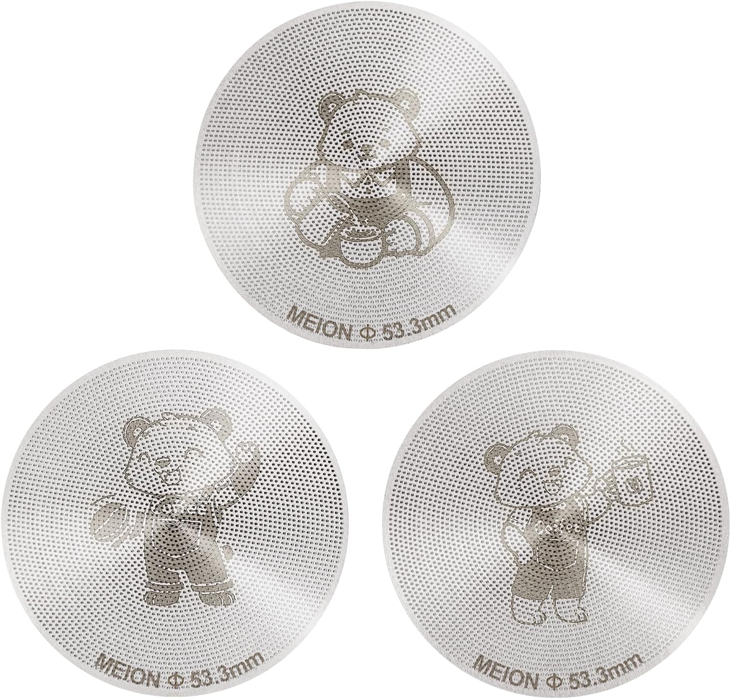 MEION 53.3mm Espresso Puck Screen-3 Pack 0.2mm Ultra Thin Espresso Puck, Stainless Steel Reusable Coffee Filter, Compatible with Espresso Machine 54mm Portafilter Basket