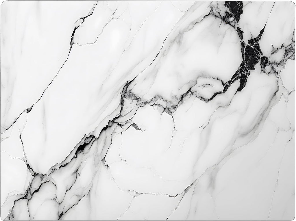 White Black Agate Marble Kitchen Glass Cutting Board Ocean Decorative Gift Marbled Granite Stone Rock Gift For Her Mom Wife (White Black)