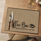 Artoid Mode Coffee Bar Mat Set of 2, Plastic Vinyl Washable Woven Non-Slip Table Mats for Coffee Machine Decor