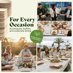 Chic Leaf Compostable & Biodegradable Palm Leaf Disposable Bamboo Plates - Disposable Party Plates for Appetizers - Camping Essentials - Reusable Party Supplies (10 & 7 Inch Square)