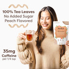 Waka Instant Black Tea Mix, Peach Flavored - 100% Tea Leaves, No Additives, Unsweetened Tea Powder for 50 Quarts or 200 Cups – Easy and Quick Hot or Iced Teas (4.5oz)
